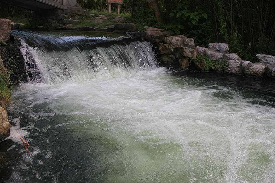 river, water, streams, motion, flowing water, waterfall, beauty in nature HD wallpaper
