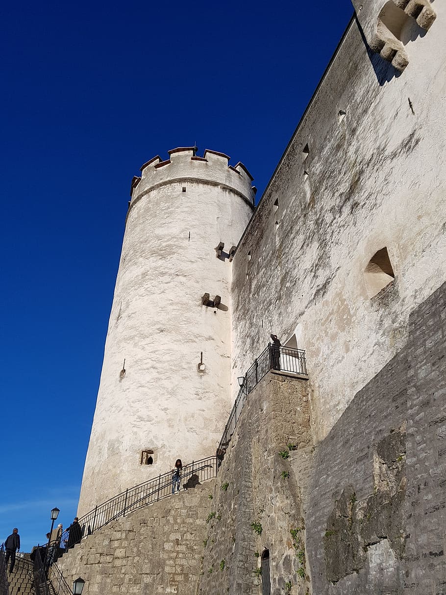 hohensalzburg, castle, city walls, fortress, sky, hohensalzburg fortress, HD wallpaper