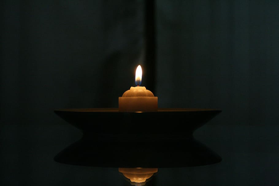 Candle, Fire, Light, flame, burning, black background, no people HD wallpaper