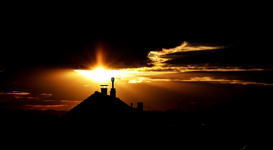 sunset, dark, sky, nature, light, evening, landscape, gloomy HD wallpaper