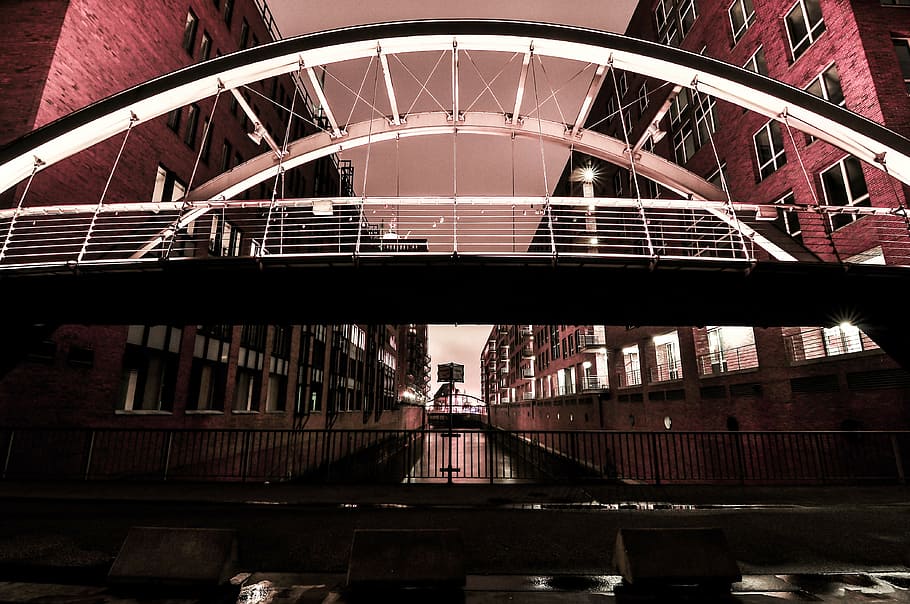 bridge, night, architecture, bridge - Man Made Structure, river HD wallpaper