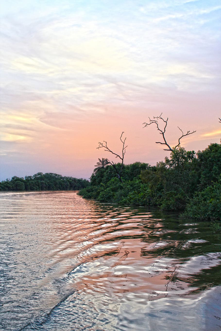 sunset, river, dusk, water, nature, outdoor, tourism, scenic HD wallpaper