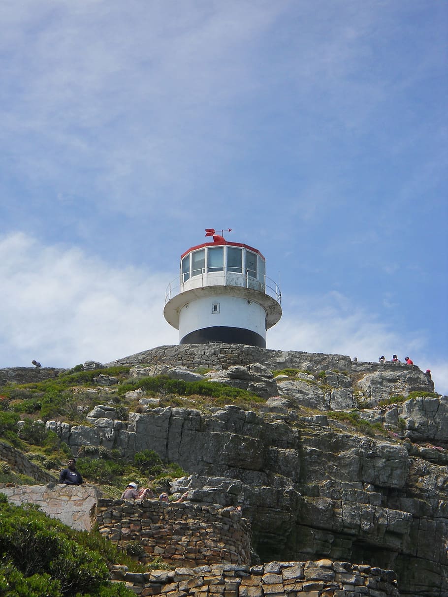 rock, cape point, lighthouse, sky, view, south africa, holiday HD wallpaper