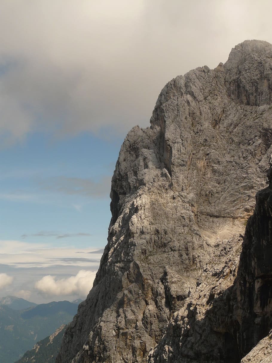 Mountain, Ridge, Rock, Wall, cloud - sky, no people, nature HD wallpaper