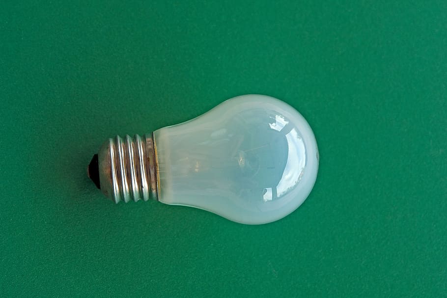 clear halogen bulb light on green surface, object, idea, inspiration, HD wallpaper
