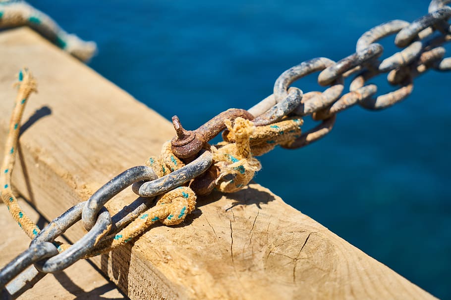 chain, connect, detail, solid, rust, rusty, old, port, strong, HD wallpaper