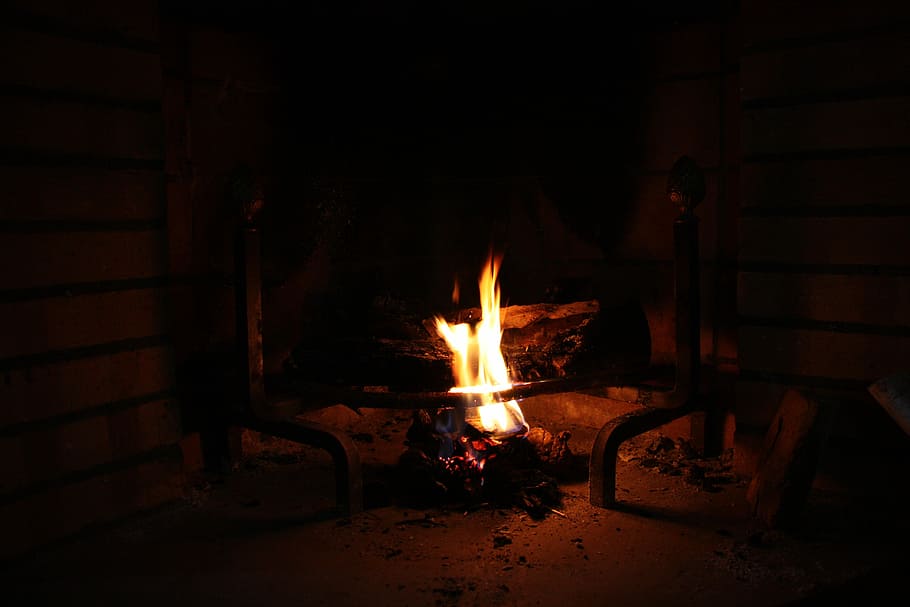 Fire, Fireplace, Flames, Stoke, Hot, burning, heat - temperature HD wallpaper