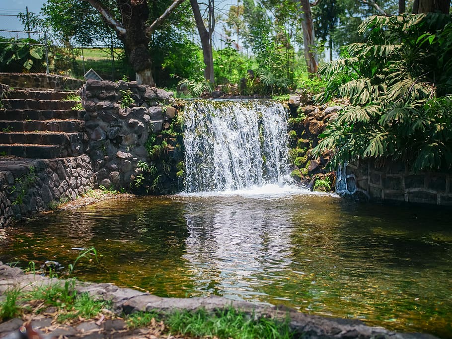 Waterfall, Artificial, amatzicalli, metepec, atlixco, puebla HD wallpaper