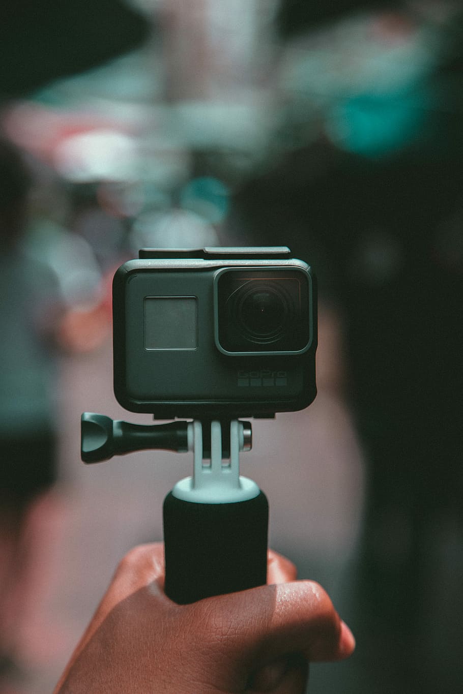 selective focus photography of gray action camera, focused photo of a black GoPRO, HD wallpaper
