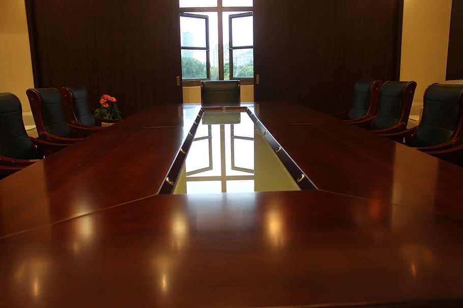 Window, Meeting Room, Table, indoors, reflection, no people HD wallpaper