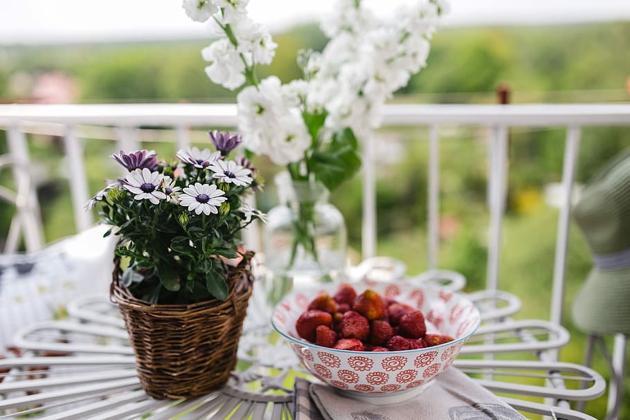 Country-style Balcony Decorations, summer, garden, resting, relax, HD wallpaper