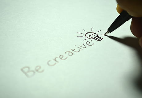 person drawing light bulb illustration, creative, paper, be creative HD wallpaper