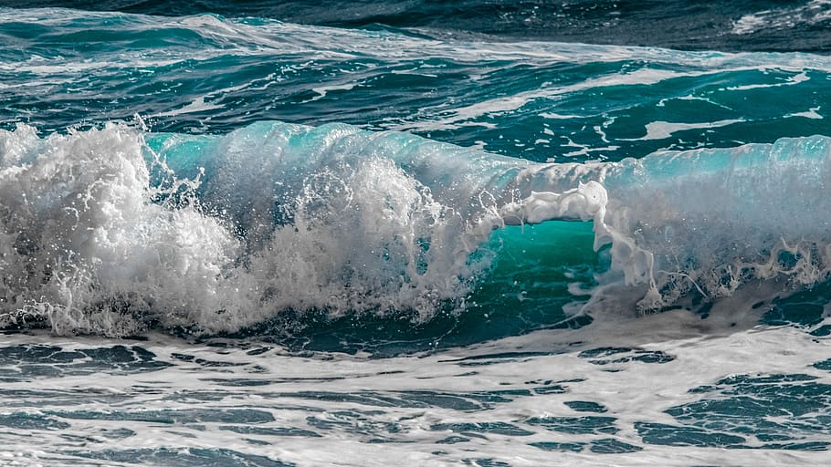 ocean waves, water, surf, sea, nature, liquid, motion, splash HD wallpaper