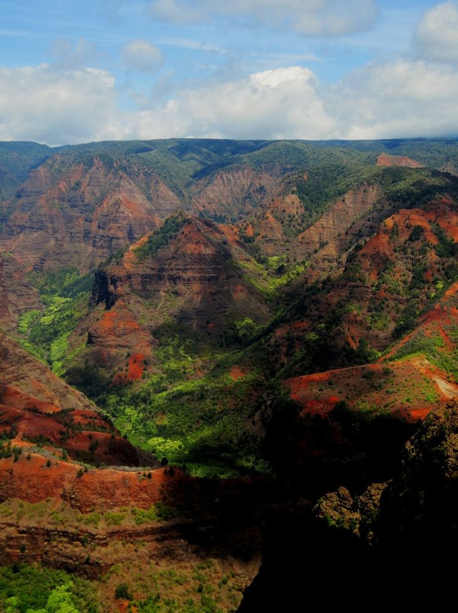 waimea canyon, hawaii, kauai, landscape, nature, napali coast, HD wallpaper