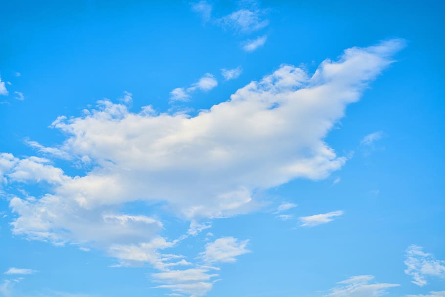 White Clouds, blue, landscape, summer, solar, sky, nature, composition HD wallpaper