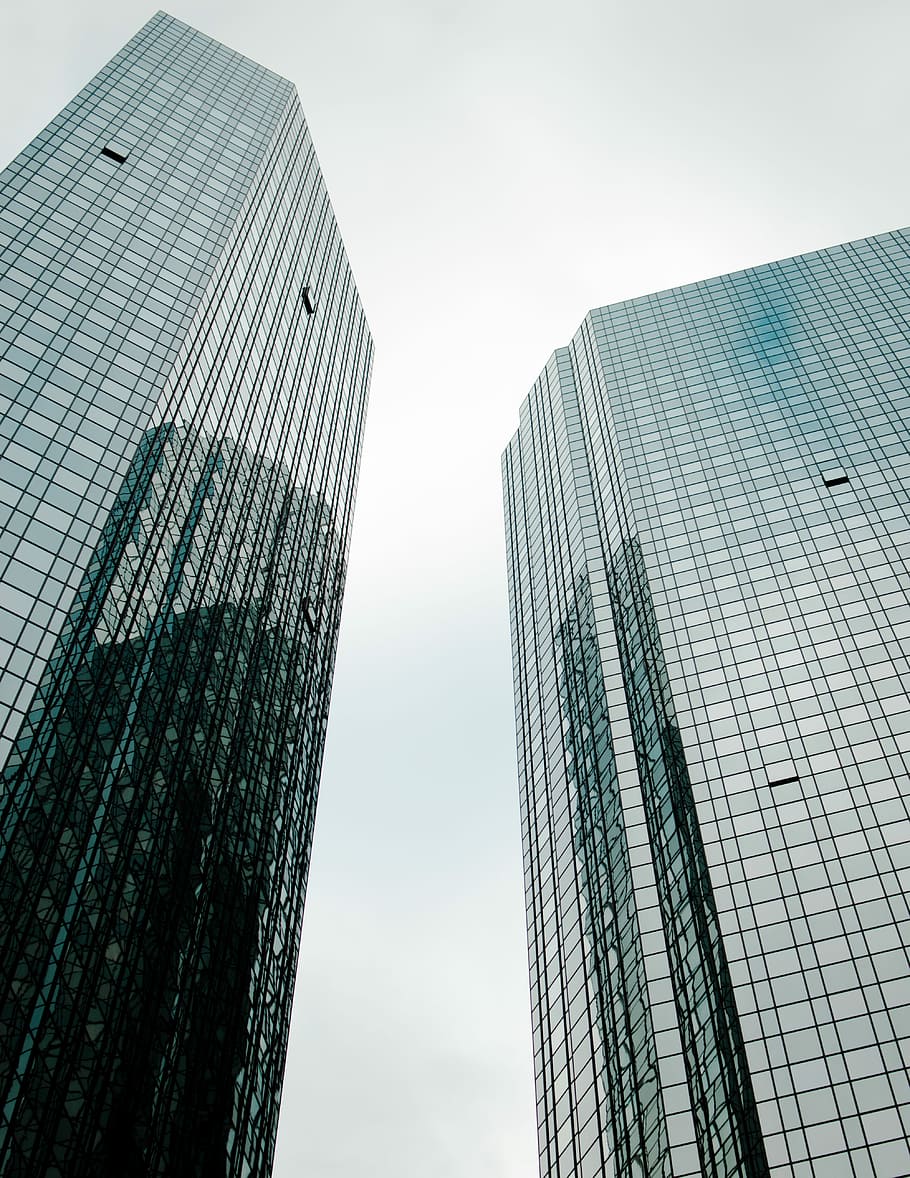 two skyscrapers, low angle photography building, architecture HD wallpaper