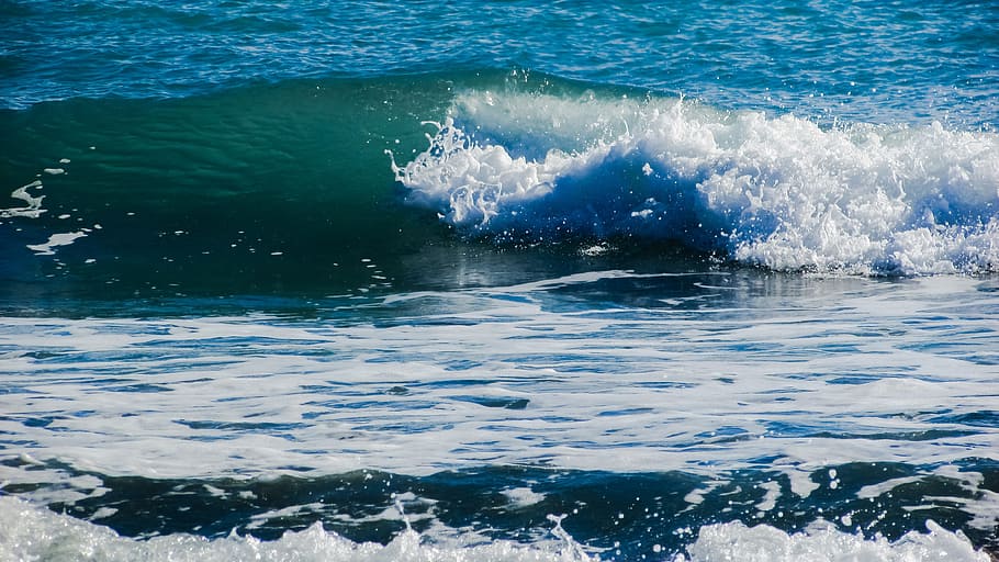 Wave, Foam, Spray, Motion, Sea, Nature, splash, blue, water HD wallpaper