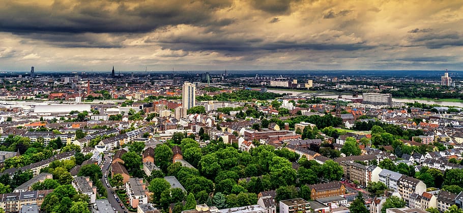 Cologne, City, Panorama, View, town center, outlook, architecture HD wallpaper