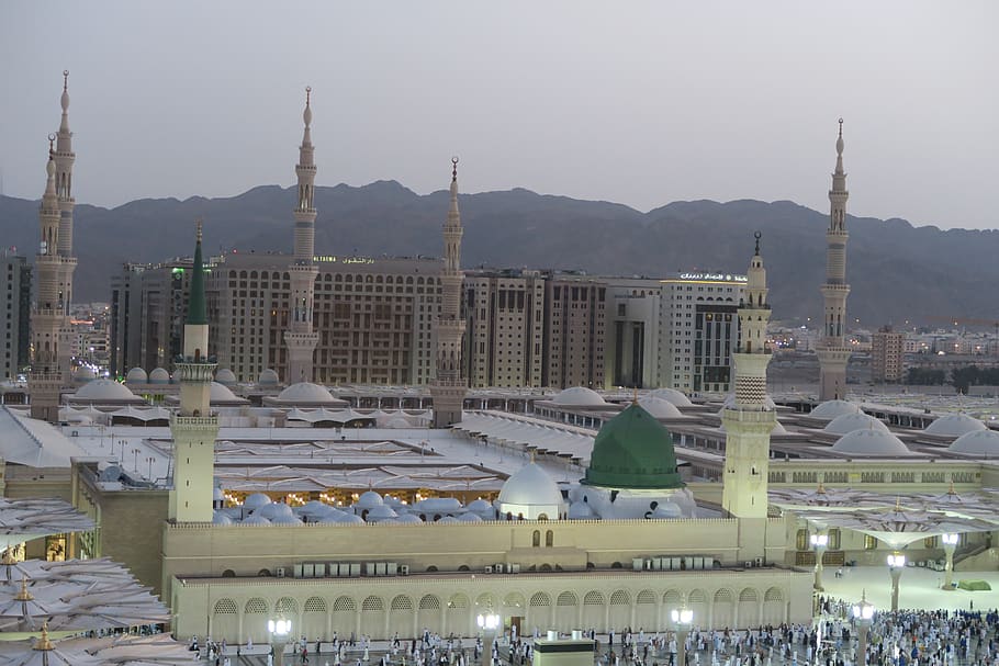 i've to medina, religion, masjid, cami, city, architecture, HD wallpaper