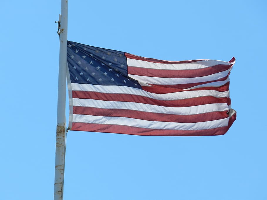 Flag, Red, White, Blue, Us, American, united, states, memorial HD wallpaper