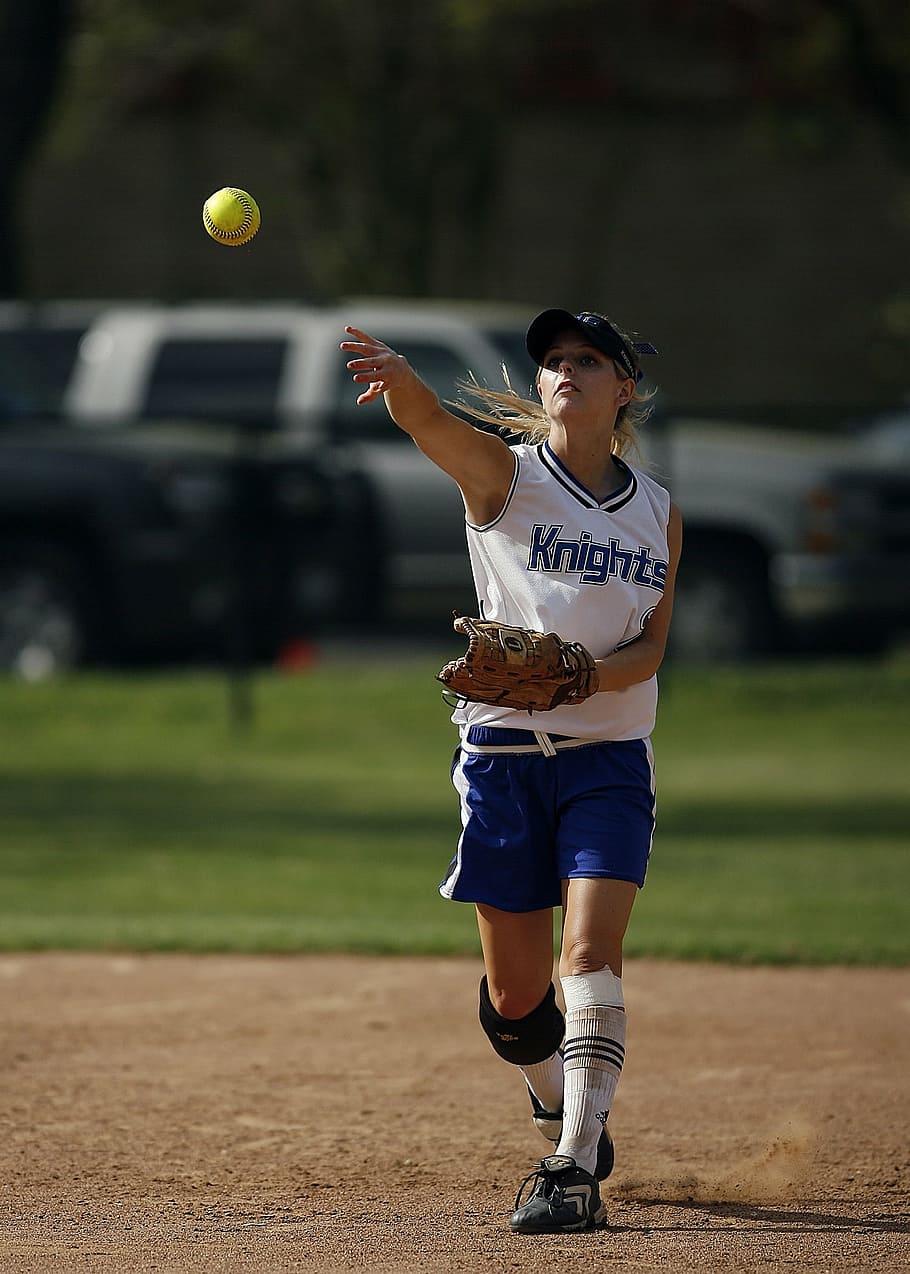 softball, player, throwing, game, competition, female, teen HD wallpaper