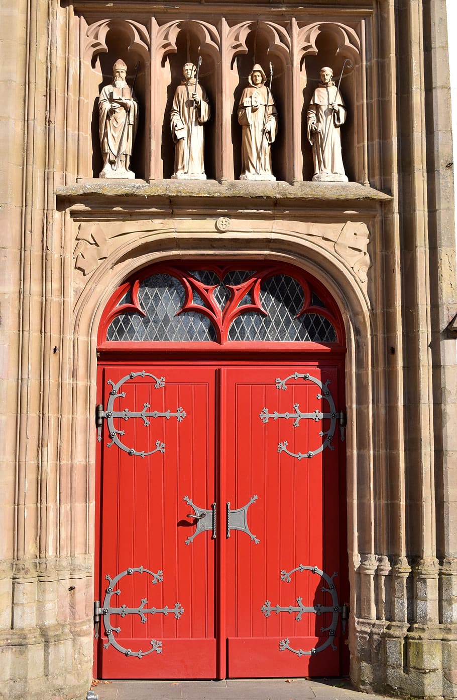 goal, monastery, historically, input, red, door, portal, gate, HD wallpaper