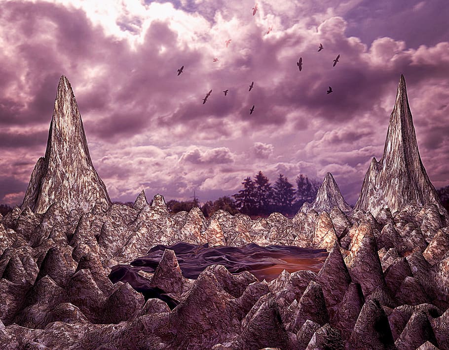 mountain, nature, sky, landscape, travel, fantasy, mood, clouds HD wallpaper