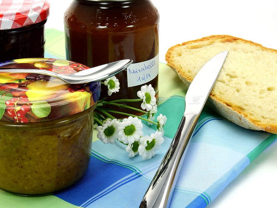 breakfast, bread, eat, bread slices, food, jam, snack, baked goods HD wallpaper