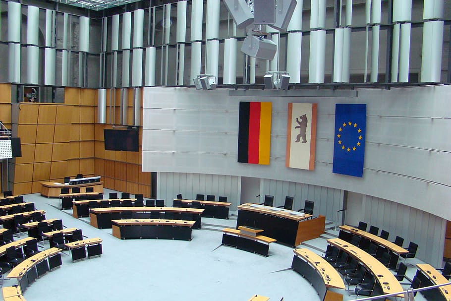 berlin, bundestag, chamber, indoors, seat, no people, day, in a row HD wallpaper