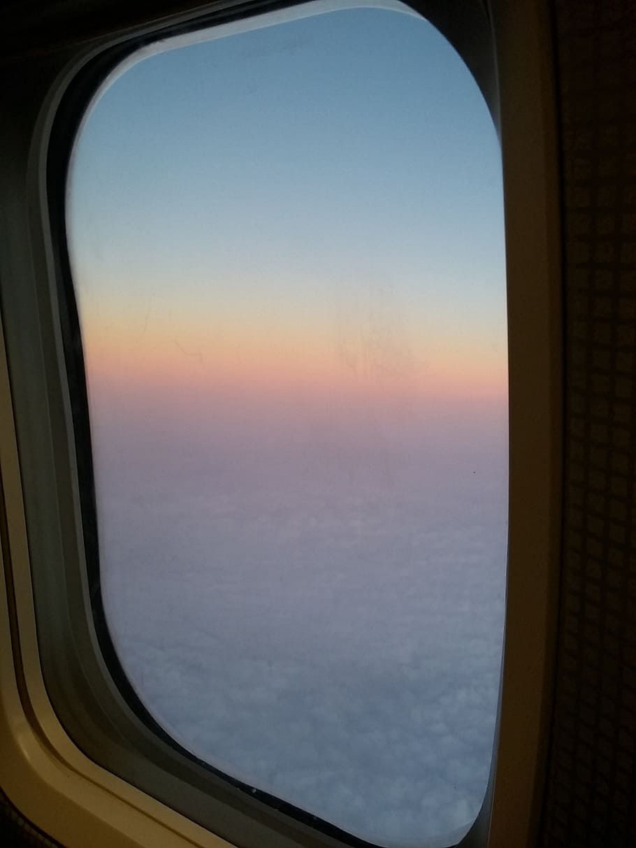 plane, sky, porthole, window, vehicle interior, airplane, mode of transportation HD wallpaper