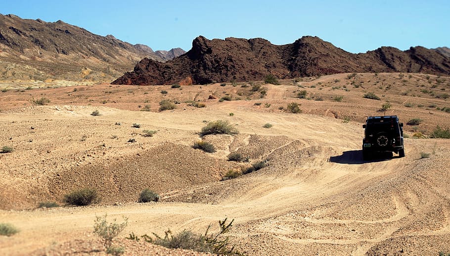 desert, hill, landscape, mountain, sand, sky, field, arid climate HD wallpaper