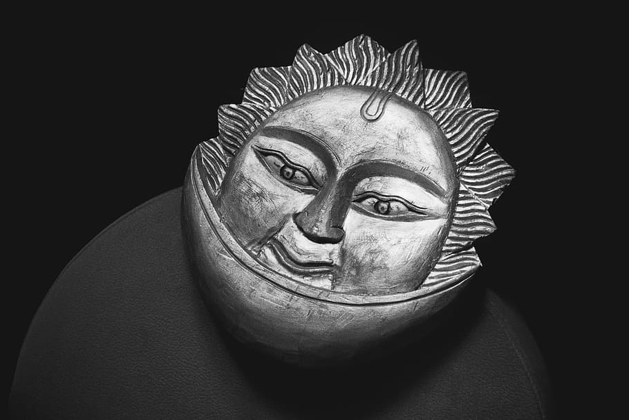 sun, moon, symbol, astrology, allegory, mythical, astral, opposite HD wallpaper