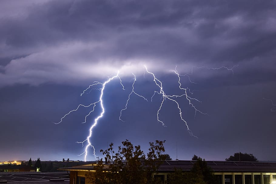 forward, sky, thunderstorm, flash, nature, weather, rain, dramatic HD wallpaper
