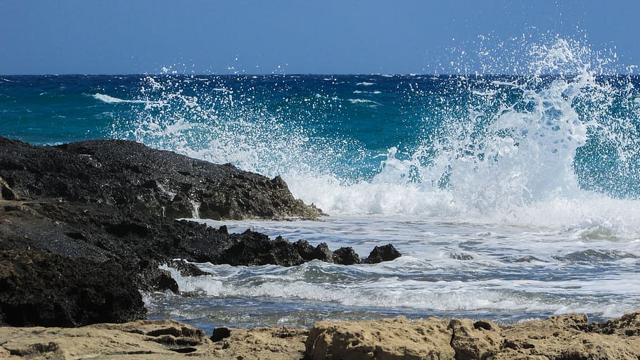 wave, smashing, foam, spray, energy, water, splash, liquid HD wallpaper