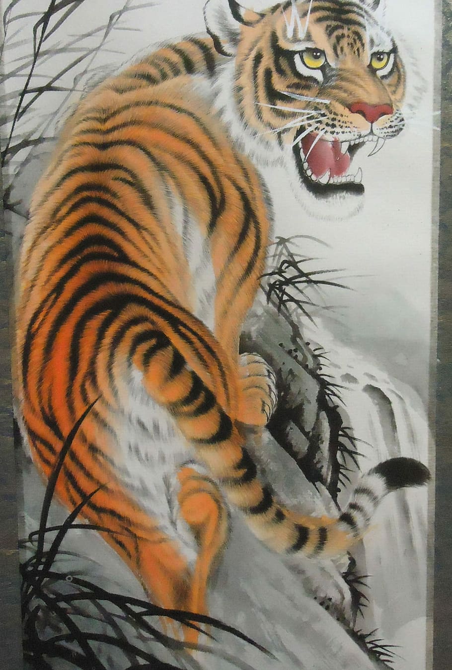 Tiger, Artwork, Cat, Design, Wildlife, drawing, feline, predator, HD wallpaper