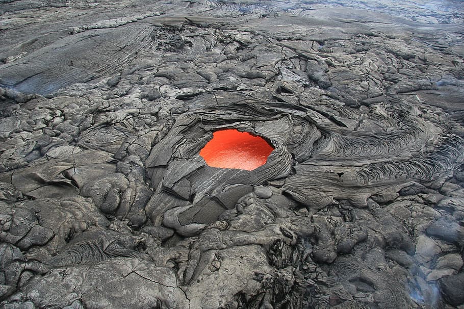high angle view photo of cooled lava, volcanic, crust, molten, HD wallpaper