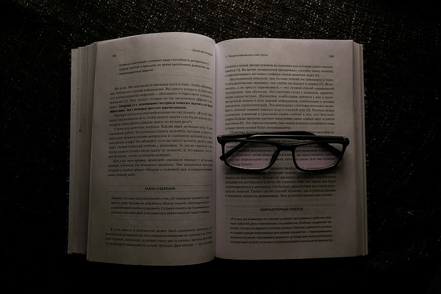 eyeglasses on white book, eyeglasses on book body, object, text HD wallpaper