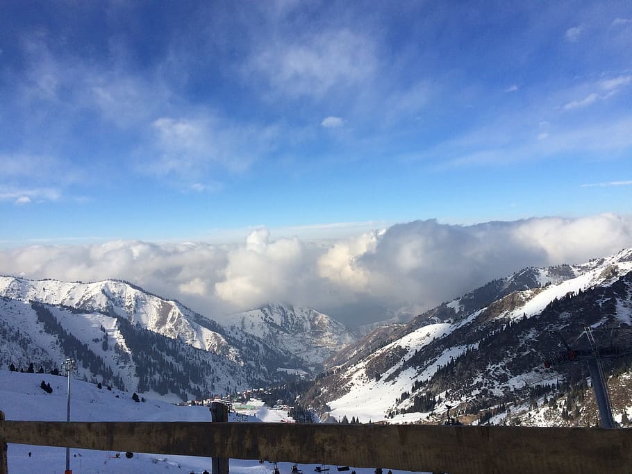chimbulak, winter, almaty, snow, cold temperature, mountain HD wallpaper