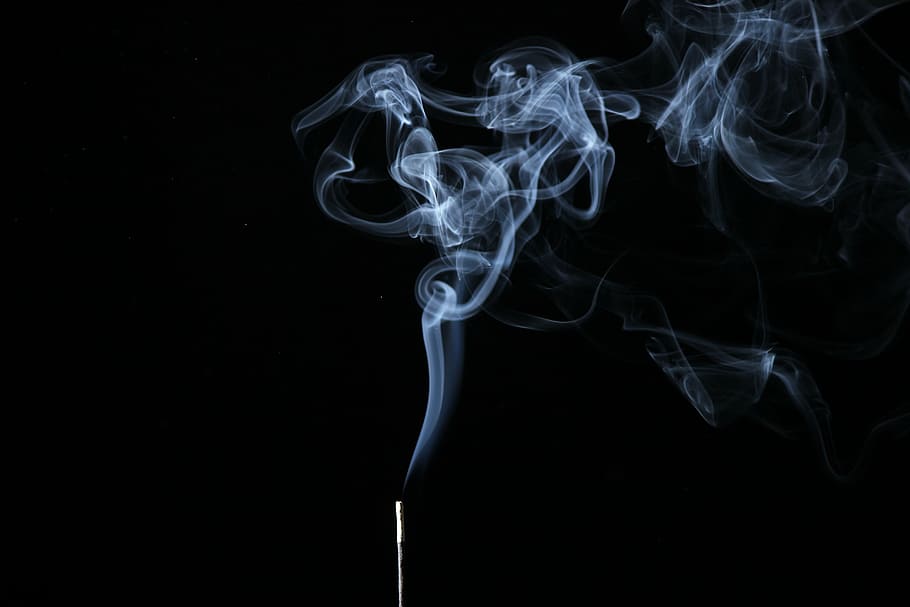 smoke wallpaper, illuminated, background, black, smoke - physical structure HD wallpaper