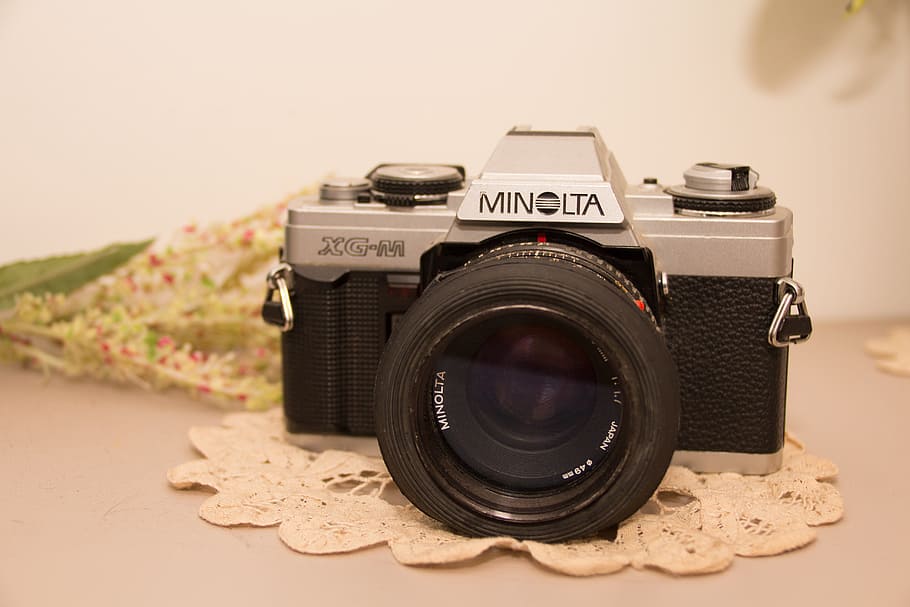 minolta, camera, photo, old, black, white, shot, antique, equipment HD wallpaper