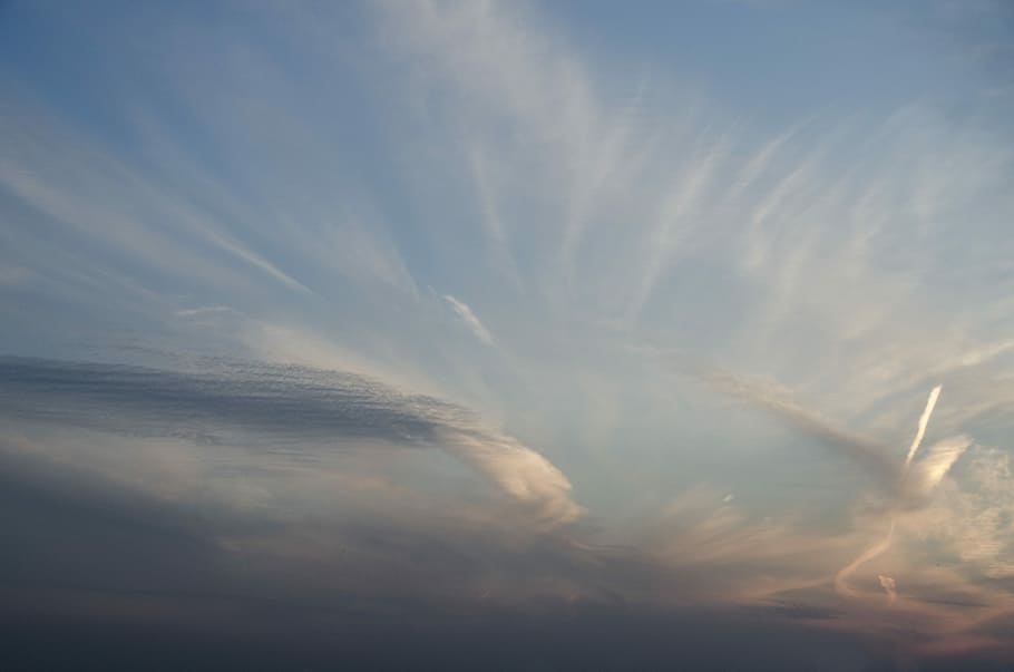 Sunset, Nature, Landscape, Evening, sky, clouds, weather, blue HD wallpaper