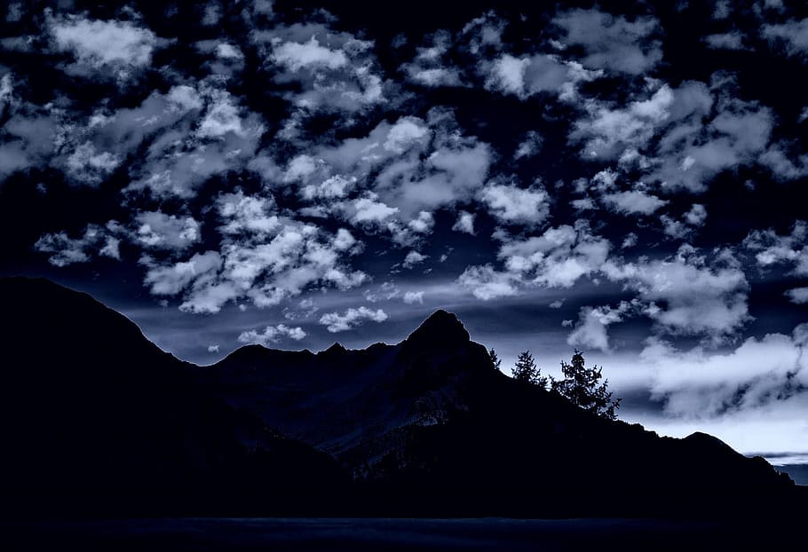 Mountain Peaks, View, Sky, mountains, clouds, weather mood HD wallpaper