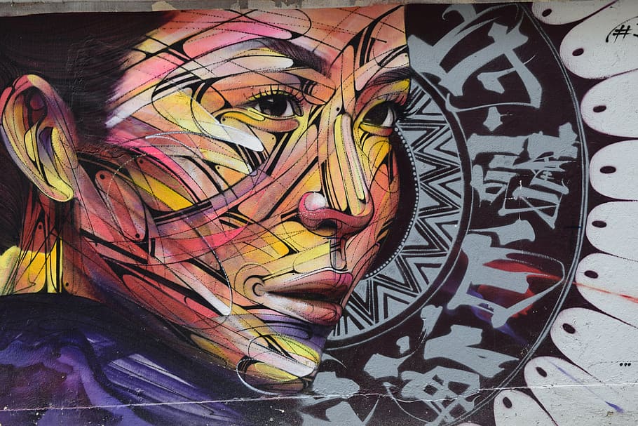 woman's face artwork, graffiti, thoughtful, hong kong, art and craft HD wallpaper