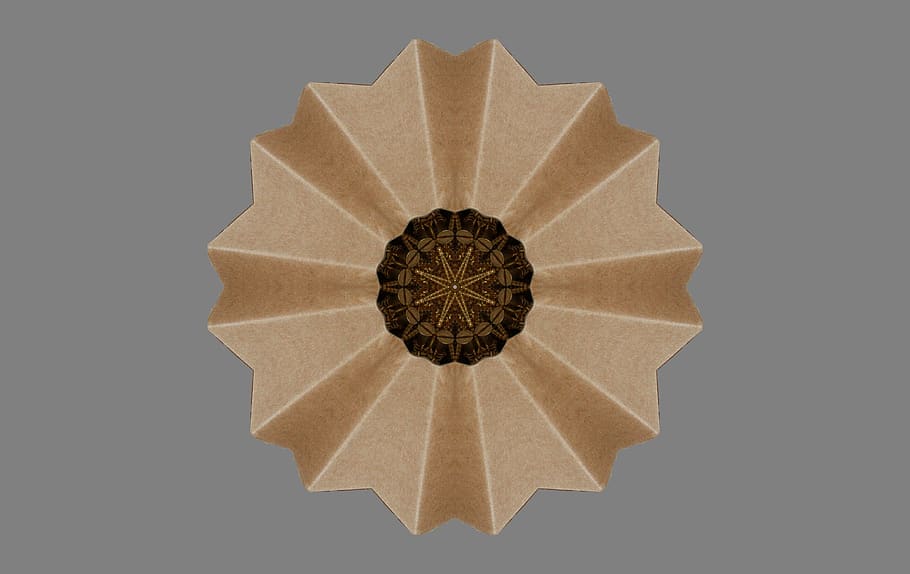 design, round, shape, circle, ribbed, brown, fold, mandala HD wallpaper