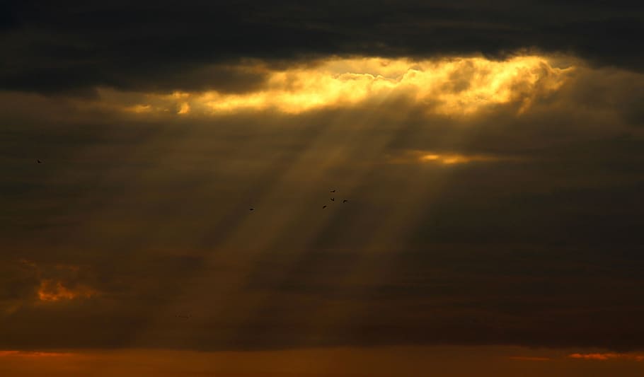 cloud, storm, twilight, sun, sky, landscape, nature, sunset HD wallpaper