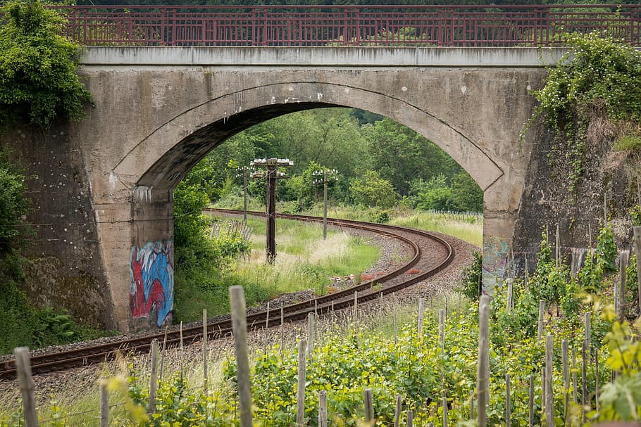 bridge, track, railway, vine, grapevine, seemed, pedestrian bridge HD wallpaper