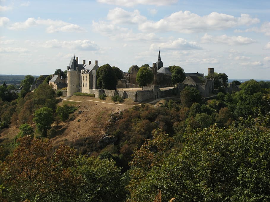 castle, landscape, sainte-suzanne, mayenne, france, built structure HD wallpaper