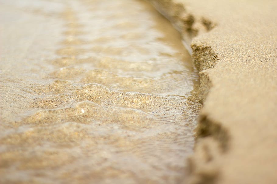water, sand, float, erosion, close-up, no people, selective focus HD wallpaper