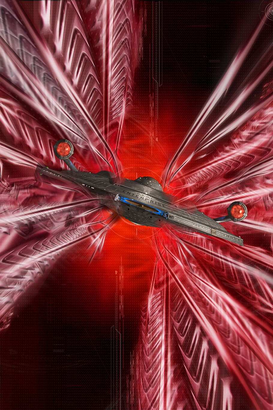 spaceship, science fiction, background, photo montage, composing HD wallpaper