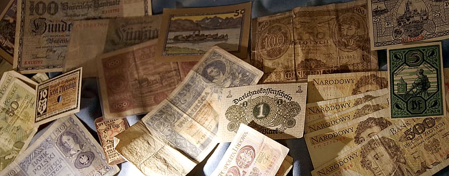 money, euro banknotes, savings, currency, withdrawn, old, not worth anything